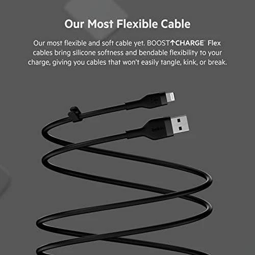 Belkin Flex Lightning/USB-A 1m MFI sertifikatas, juodas CAA008bt1MBK