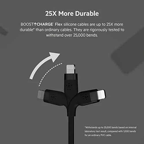 Belkin Flex Lightning/USB-A 1m MFI sertifikatas, juodas CAA008bt1MBK