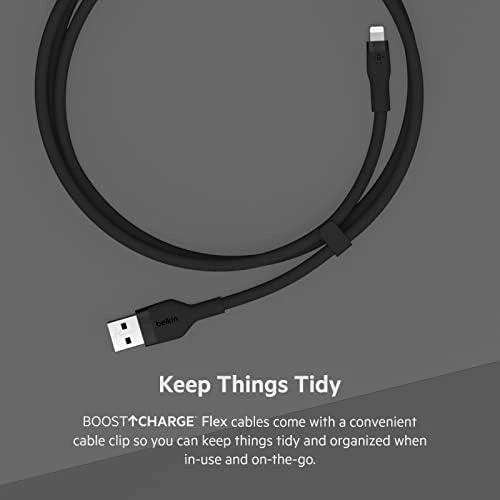 Belkin Flex Lightning/USB-A 1m MFI sertifikatas, juodas CAA008bt1MBK