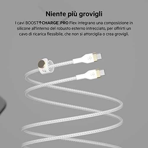 Belkin Flex USB-C/USB-C iki 60W 1m, baltas CAB011bt1MWH