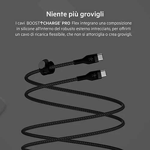 Belkin BOOST↑CHARGE PRO Flex USB cable 1 m USB 2.0 USB C Juodas