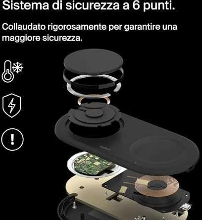 Belkinas | Du viename belaidė magnetinė įkrovimo stotis su Qi2 (15 W) | WIZ021vfBK