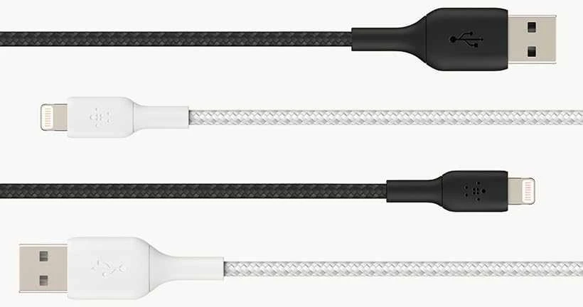 USB kabelis Belkin Boost Charge Braided USB-A to Lightning 1.0m juodas