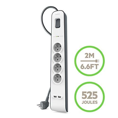 Maitinimo Blokas - Belkin BSV401CA2M 4 AC Lizdai 2m Juodas/Baltas