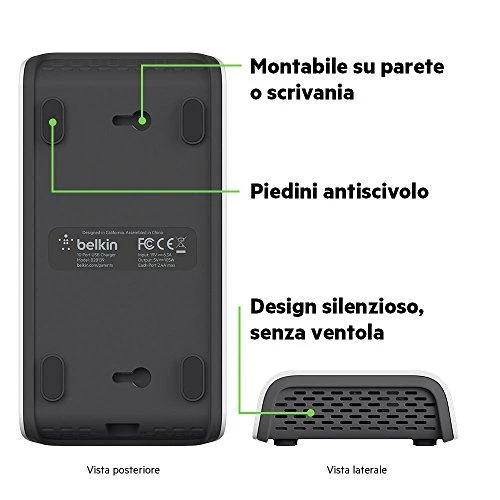 Belkin Rockstar 10 prievadų USB įkroviklis. stotis, 120W B2B139vf