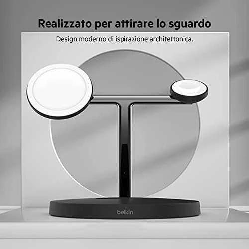 Belkinas | Pro MagSafe 3in1 belaidis įkrovimo stovas + kintamosios srovės maitinimo adapteris | PAdidinkite įkrovimą