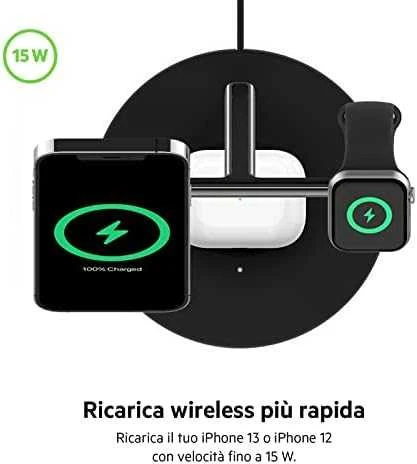 Belkinas | Pro MagSafe 3in1 belaidis įkrovimo stovas + kintamosios srovės maitinimo adapteris | PAdidinkite įkrovimą