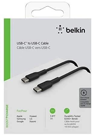 BELKIN BOOST CHARGE USB-C TO USB-C CABLE, 2M, Juodas