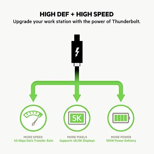 Belkin Thunderbolt 3 kabelių USB-C 40Gb/s 100W 0,8m F2CD084bt0.8MBK