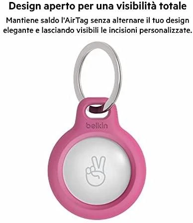 Belkinas | Saugus laikiklis su raktų pakabuku AirTag | Rožinė