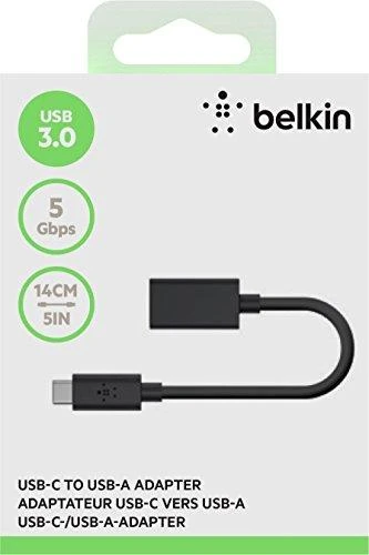 Belkin F2CU036BTBLK USB-C - USB-A 0.14m juoda M/F