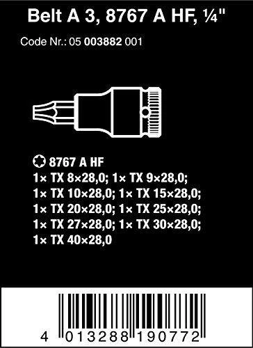 WERA diržas A 3 TORX HF Zyklop antgalių rinkinys TORX 1/4