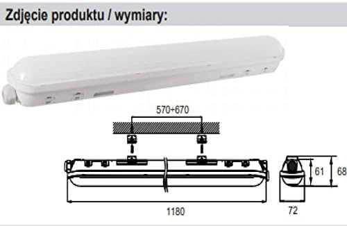40W LED linijinis šviestuvas BALWIR, pilkas, 4000K, IP65