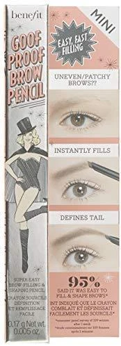 Benefit Goof Proof Mini Brow Shaping Pieštukas antakių pieštukas, atspalvis: 03 Warm šviesiai rudas, 0.17 g