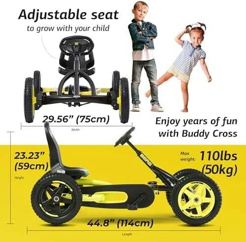 Mašinėlė vaikams 3-8m. Berg Buddy Cross (iki 50kg/130cm)