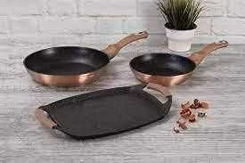 Keptuvė Berlinger Haus grilio Metallic Line Rose Gold Edition 26cm 3vnt.