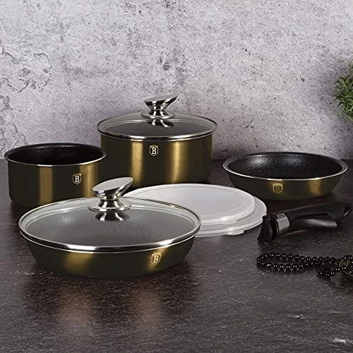 PUODŲ RINKINYS 9 ELEMENTAI CLICK & COOK BERLINGER HAUS SHINY Juodas BH-7041