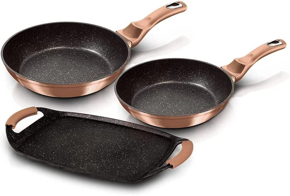Keptuvė Berlinger Haus grilio Metallic Line Rose Gold Edition 26cm 3vnt.