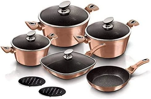 Berlinger namas KOMPLET GARNKÓW 11-EL. BERLINGER HAUS METALLIC LINE ROSE GOLD BH-6191
