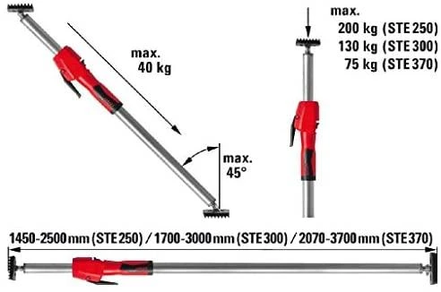Sustiprinta teleskopinė atrama BESSEY STE300
