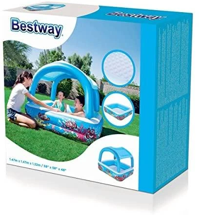 Bestway pripučiamas baseinas su stogeliu, 140x140x114 cm