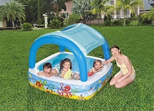 Bestway pripučiamas baseinas su stogeliu, 140x140x114 cm