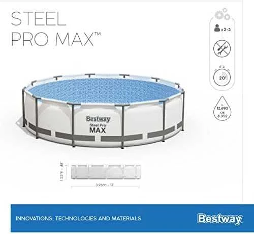 Rėminis baseinas 13 FT 396 x 122 cm plieno Pro Max BESTWAY