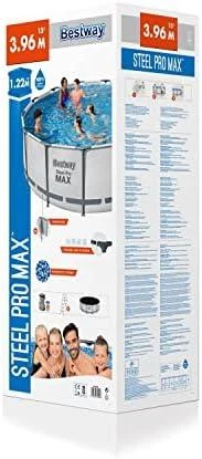 Rėminis baseinas 13 FT 396 x 122 cm plieno Pro Max BESTWAY