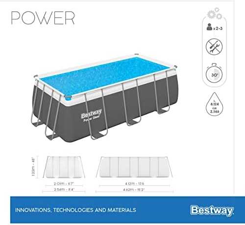 Stovas prie baseino 412 cm x 201 cm x 122 cm POWER STEEL BESTWAY