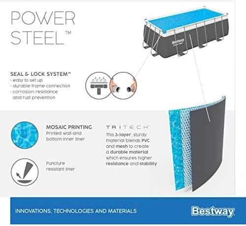 Stovas prie baseino 412 cm x 201 cm x 122 cm POWER STEEL BESTWAY