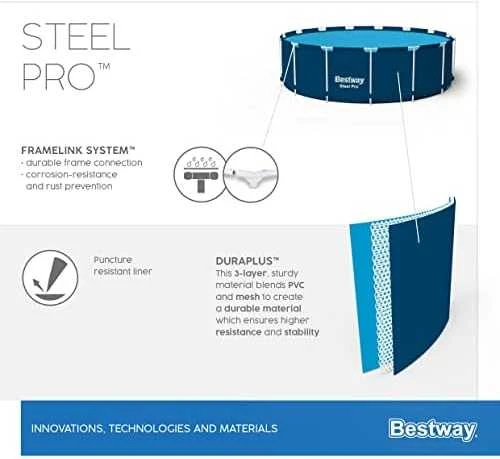 „Bestway Steel Pro“ kriauklės 366 x 76 cm
