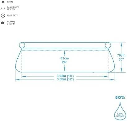 Bestway Fast Set 57273 antžeminis baseinas Pripučiamas baseinas Apskritas 5377 L Mėlyna