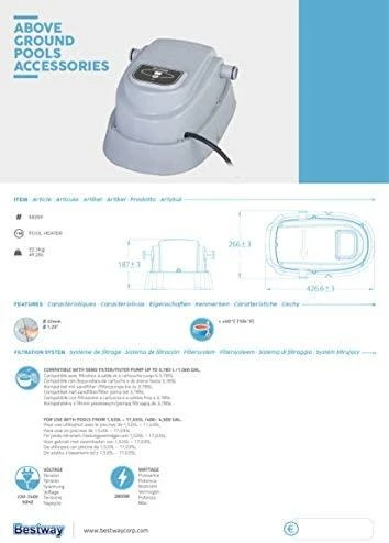 Baseino šildytuvas Bestway 58259