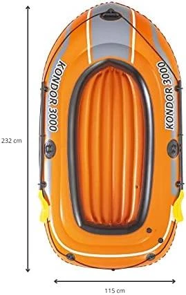Bestway® pripučiama valtis skirta 2 suaugusiems ir vaikui Kondor 3000 rinkinys, 232 x 115 x 36 cm
