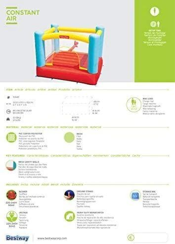BESTWAY pripučiamas žaidimų centras Bouncetacular 2.00m x 1.70m x 1.52m, 93549