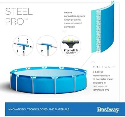 Karkasinis baseinas su siurbliu Bestway Steel Pro  56679 305x76cm