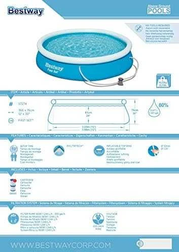 Bestway baseinas Fast Set 366x76cm (57274)