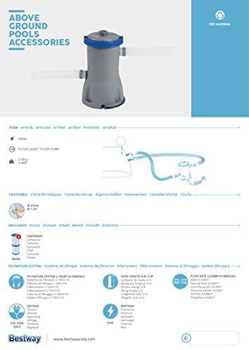 Bestway Flowclear Baseino siurblys su filtru, 3028 l/val.