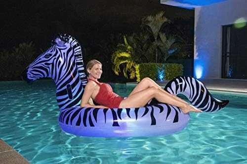 Pripučiamas plaustas Zebra LED Bestway, 254 x 142 cm