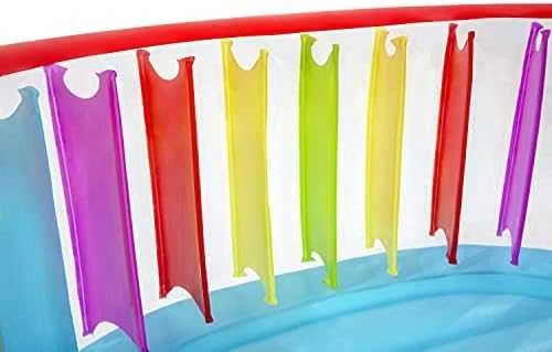 Bestway Fisher-Price Bouncetopia pritūpimo lėkštė su įmontuotu siurbliu, 85 kg, 3 metai, Įmontuotas oro siurblys, Įvairių spalvų, 10,1kg