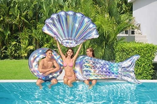 BESTWAY pripučiamas čiužinys Iridescent Mermaid Tail, 1.93m x 1.01m, 43413