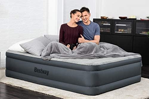 "Bestway® Fortech™" Pripučiamas dvivietis čiužinys "Snugable Top™" įmontuotas kintamosios srovės siurblys, 203 x 152 x 46 cm