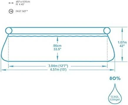 Bestway Fast Set™ apvalus baseinas 4,57 m x 1,07 m