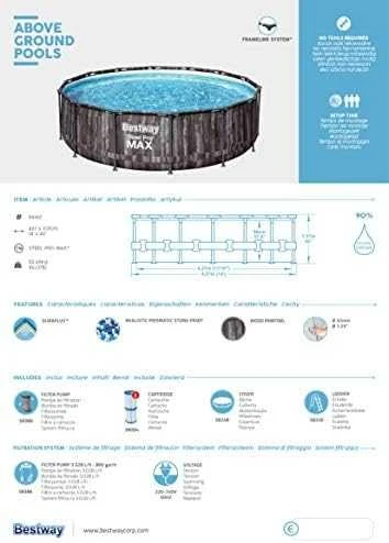 BESTWAY baseinas 4.27m x 1.07m, 5614Z