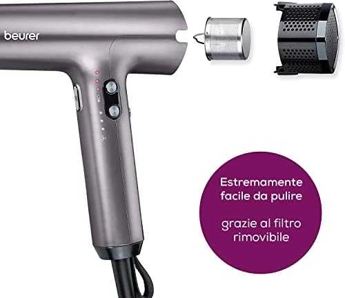 Sveikata ir asmeninė priežiūra - Beurer Plaukų džiovintuvas HC 100 1700W Metal Pilkas
