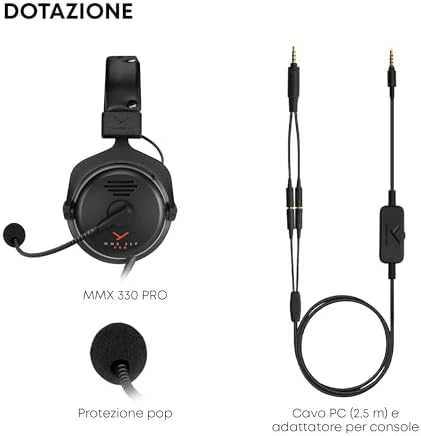 Beyerdynamic MMX 330 Pro Laidinės žaidimų ausinės | Open-Back | Juoda | 3.5 mm