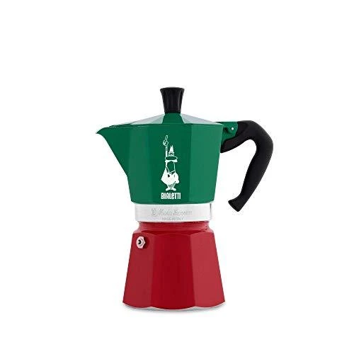 Bialetti Moka kavinukas žalios ir raudonos spalvos