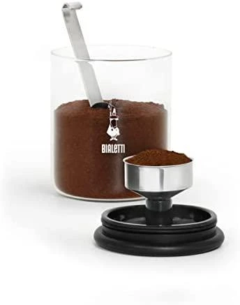 Stiklinis kavos indelis, padedantis išvengti atliekų susidarymo, „Bialetti“
