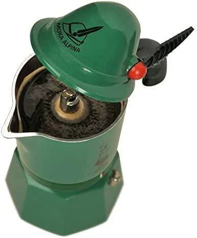 Bialetti Moka Break Alpina Moka kavinukas Žalias