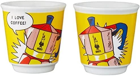 Bialetti Mini Express Lichtenstein Mokos gaminimo indas Sidabras, Geltona